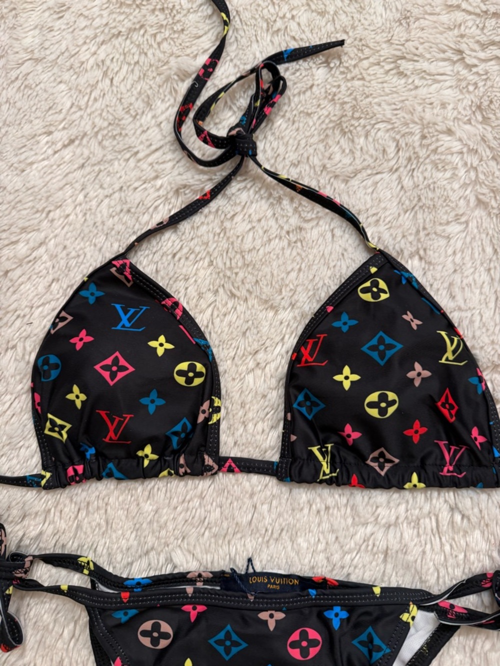 Louis Vuitton Black Multicolor Bikini Set size medium - Picture 3 of 5
